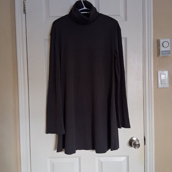 ASOS Design Women's Size 12 Charcoal Gray Ribbed Roll Neck Mini Dress - Picture 2 of 12